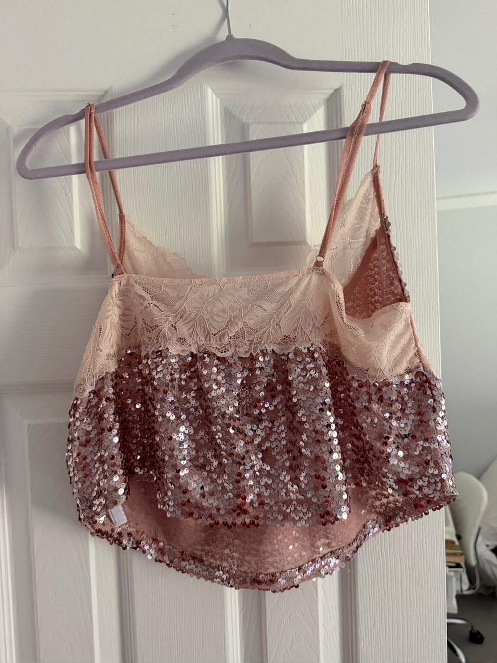 Free People Right Rythm Sequin Cami in Champagne - Picture 3 of 4